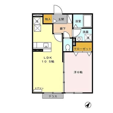 内部駅 徒歩39分 1階の物件間取画像